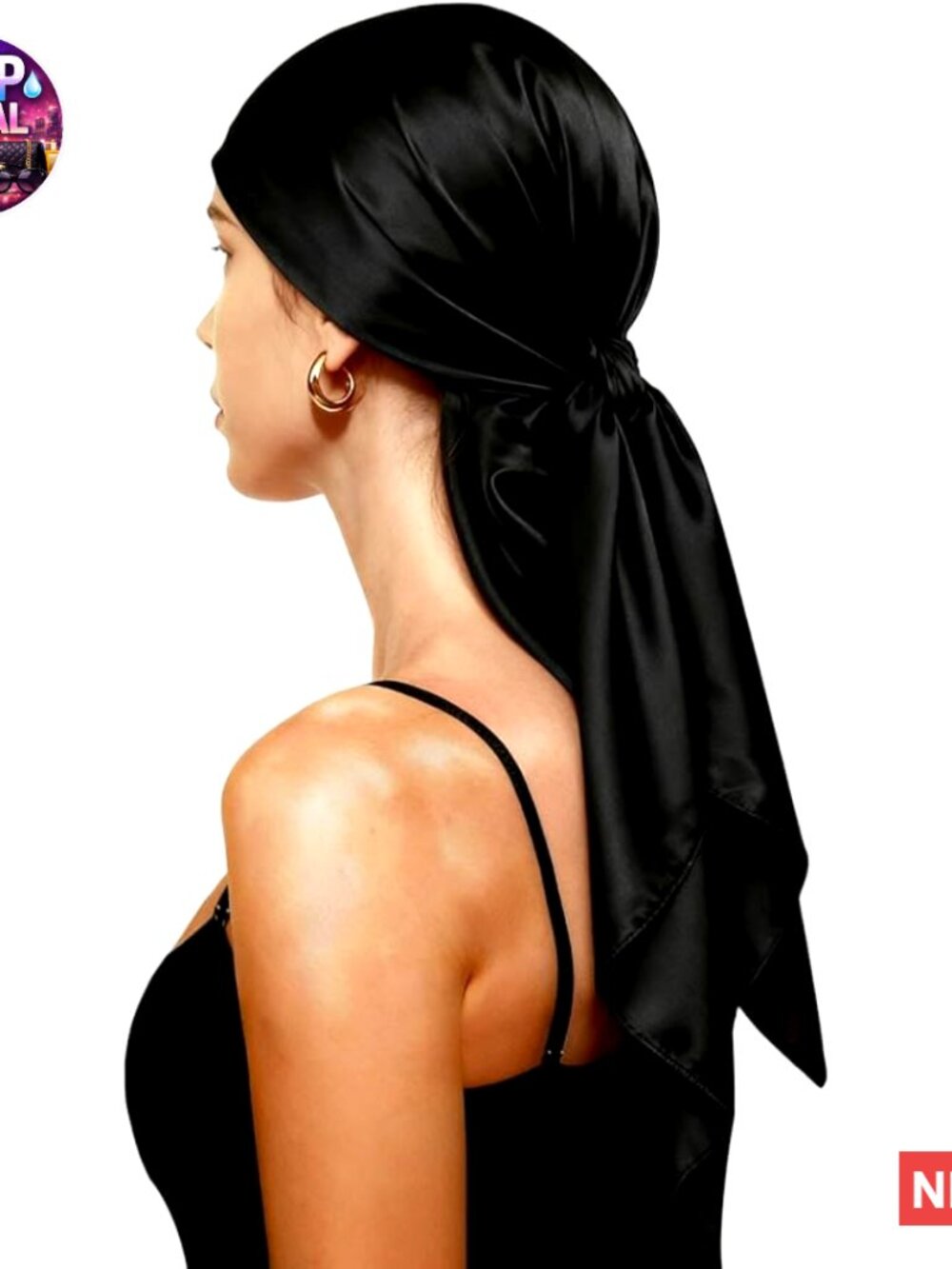 Silk-Like Polyester Square Headscarf, 35x35 Inches, Fashion Bandana